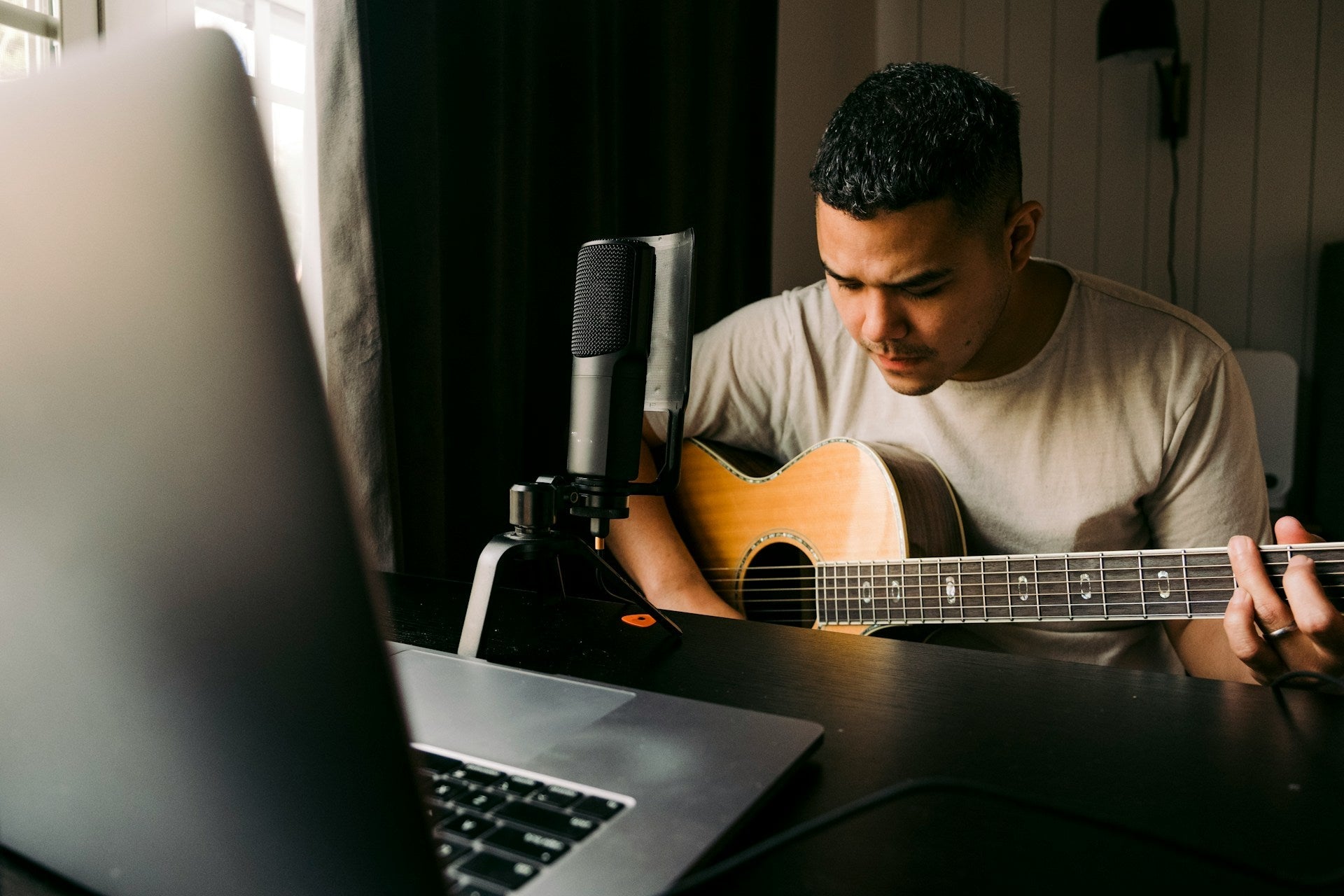 man playing guitar