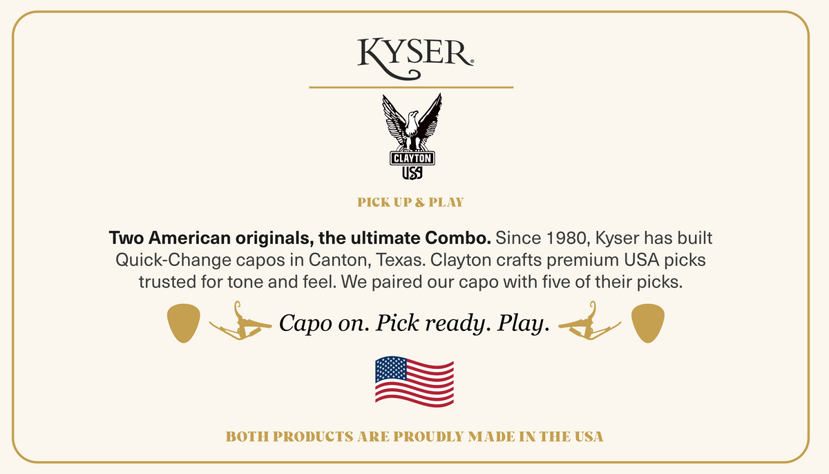 Kyser Capo + Clayton Picks: Pick up & Play Bundle