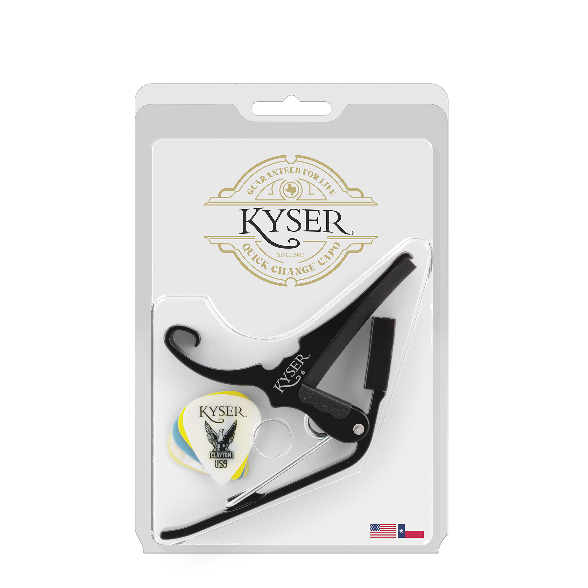Kyser Capo + Clayton Picks: Pick up & Play Bundle