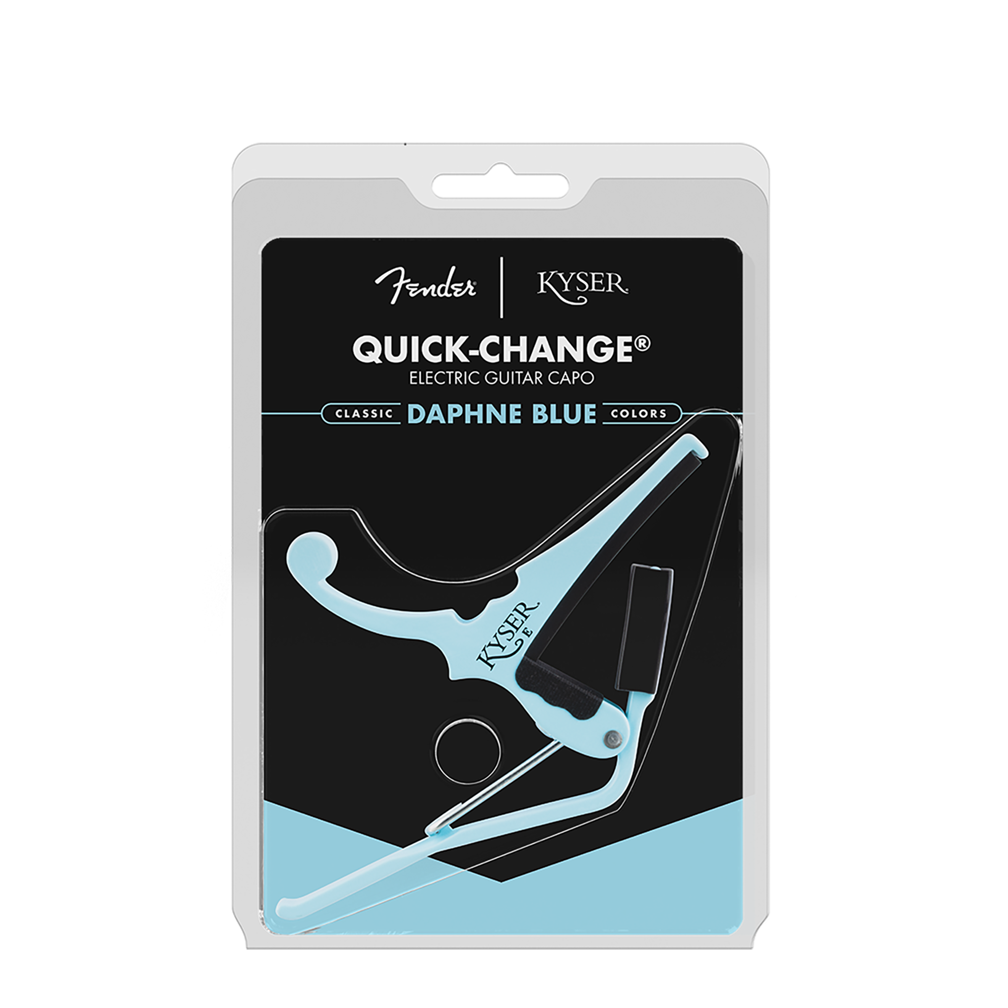 Fender® x Kyser® Quick-Change® Electric Guitar Capo, Daphne Blue