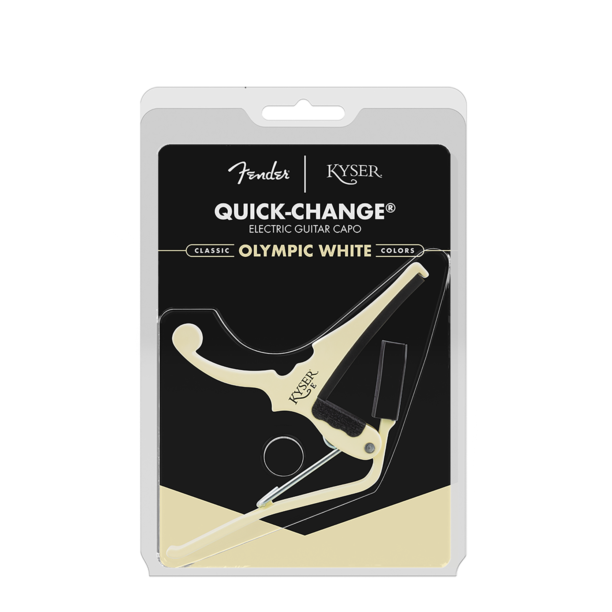 Fender® x Kyser® Quick-Change® Electric Guitar Capo, Olympic White