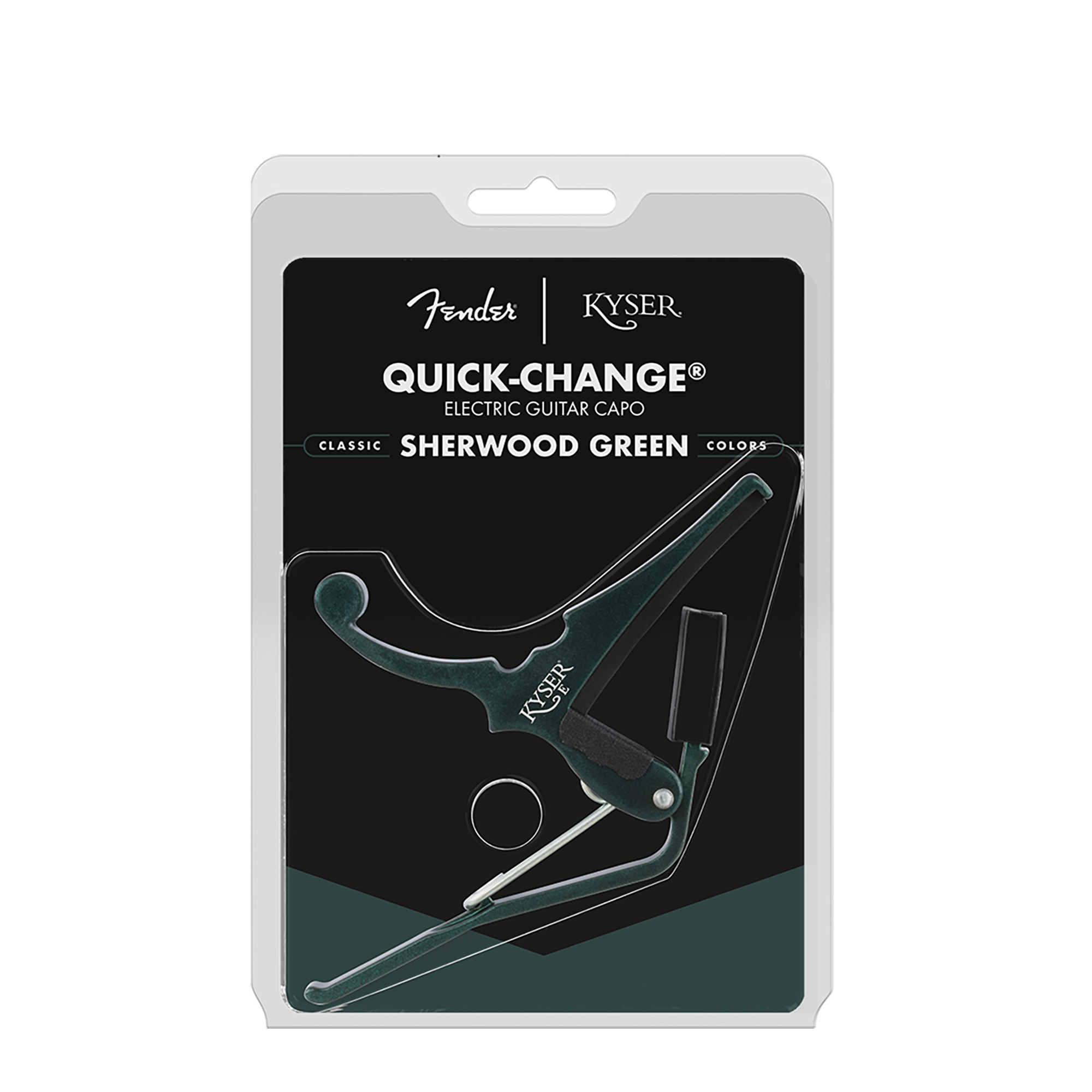 Fender® x Kyser® Quick-Change® Electric Guitar Capo, Sherwood Green