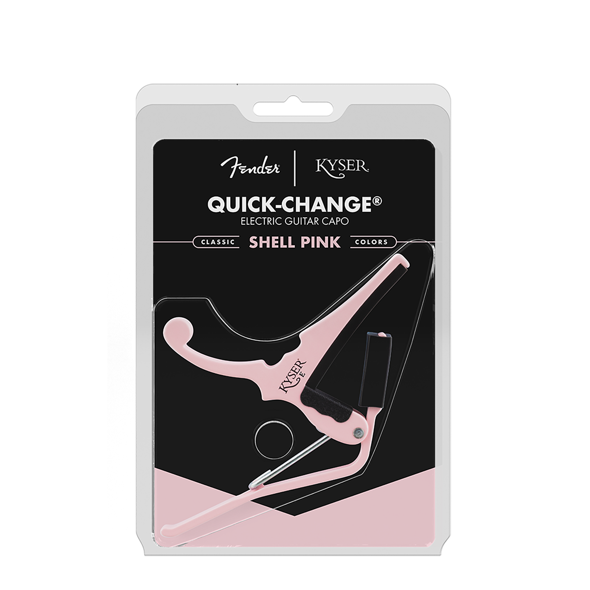 Fender® x Kyser® Quick-Change® Electric Guitar Capo, Shell Pink